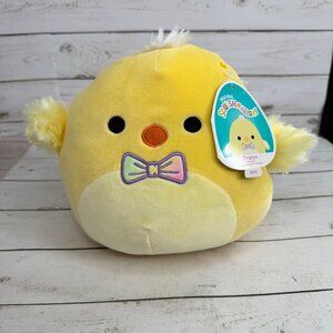 Squishmallows Triston Yellow Chick Plush 8" NWT Farm Bird Bow Tie